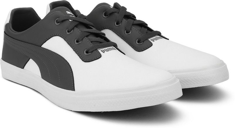 Slyde Chrome PU Sneakers For Men  (White, Grey)