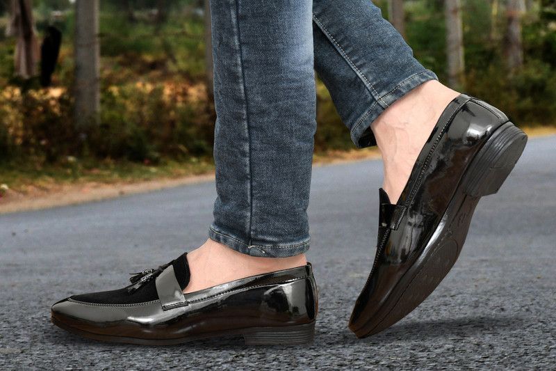 Loafers For Men  (Black, Black)