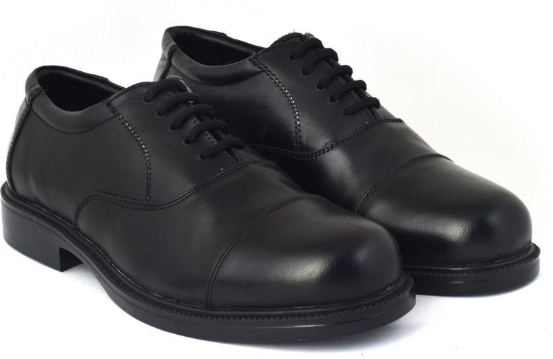 Men's Formal Police Shoes CRPF/CISF Men Pure Leather Shoes Lace Up For Men  (Black)
