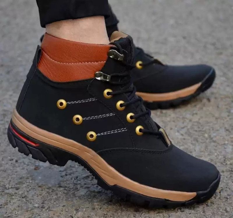 RANZAG Exclusive Range of Stylish Comfortable Boot Shoes/Party Shoes For Men Walking Shoes For Men  (Black)