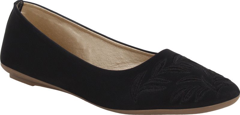 Glitzy Galz women Ballerina Bellies For Women  (Black)