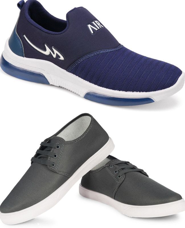 Combo FK-MXO and FK-201 lightweight Slip On Sneakers For Men  (Multicolor)