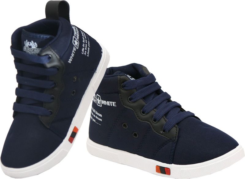 Lace Casual Boots For Boys & Girls  (Blue)