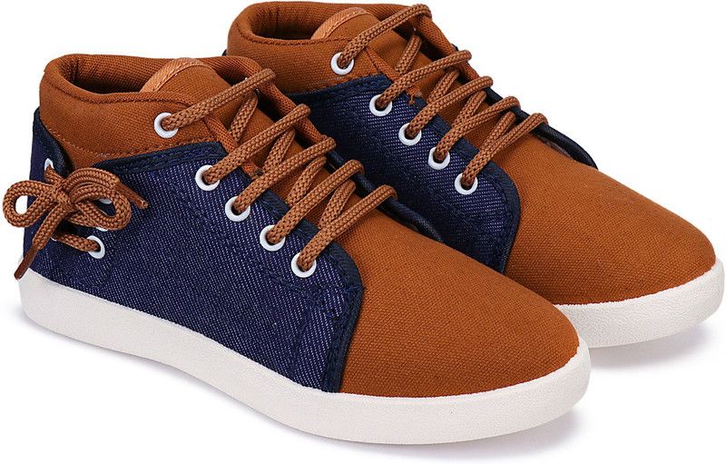 Lace Running Shoes For Boys  (Brown)