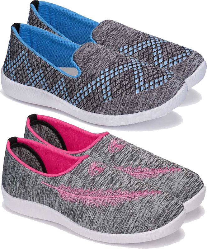 Affordable Collection of Trendy & Stylish Casuals Sneakers Shoes Loafers For Women  (Blue, Pink)