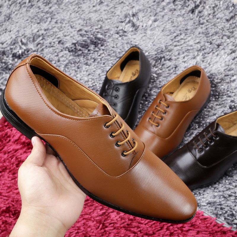 Formal, Office, Party and Outdoor Wear, for Youth, Boys and Men. Derby For Men  (Tan)