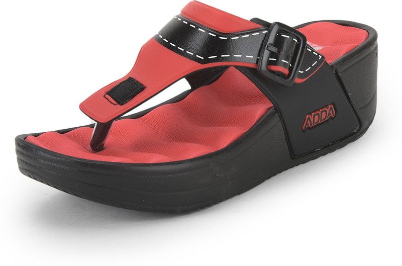 Women Red Wedges Sandal