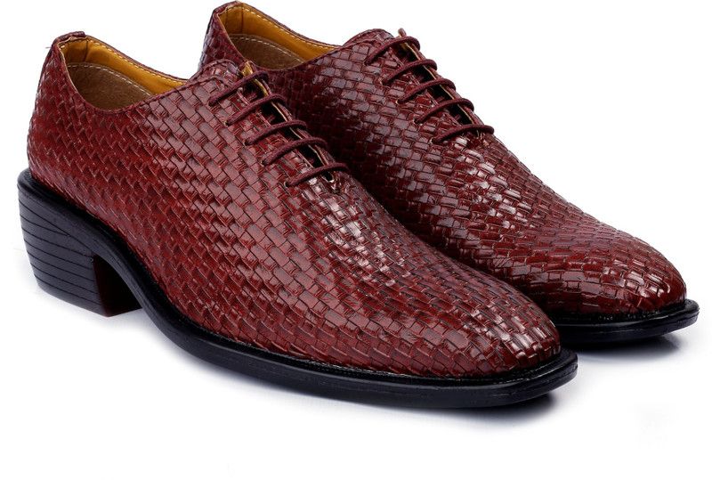 Men's Latest Formal And Office Wear Shoes Lace Up For Men  (Burgundy)