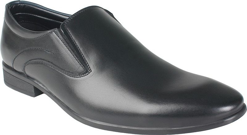 Synthetic Leather Formal Shoes Slip On For Men  (Black)