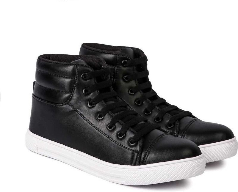 Girls Ankle High Top Sneakers For Women Sneakers For Women  (Black)