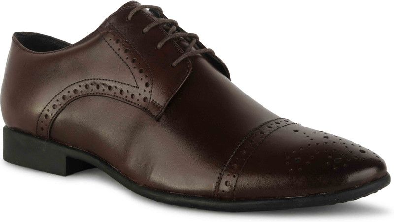 authentic leather Derby For Men  (Brown)