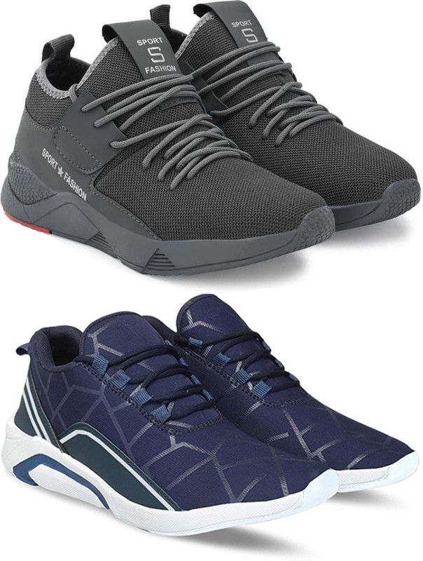 Sneakers For Men  (Grey, Blue)
