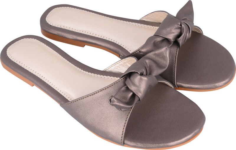 Women Grey, Brown Heels Sandal