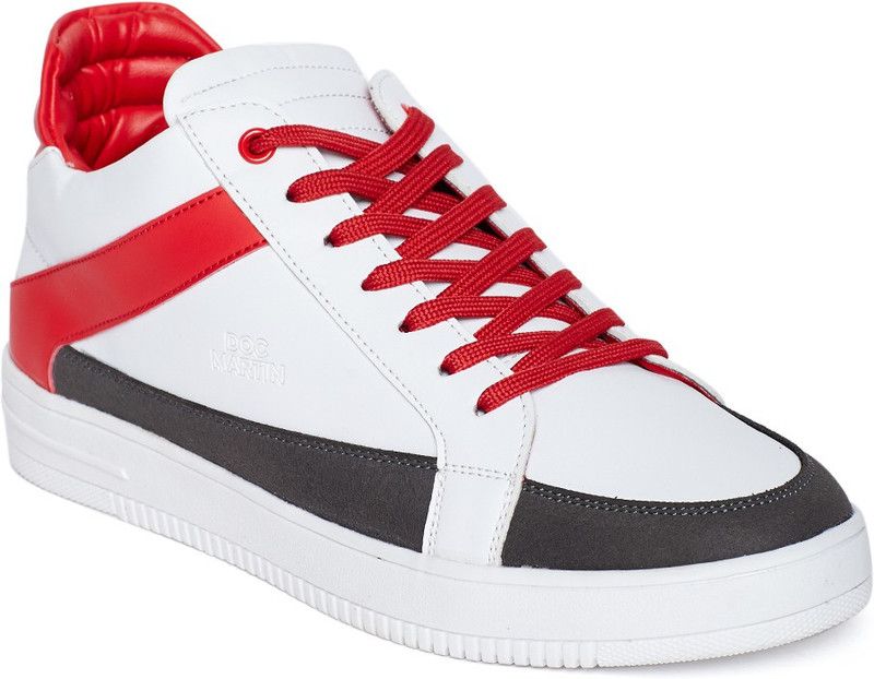 White Velocity Sneakers For Men  (Red, White)