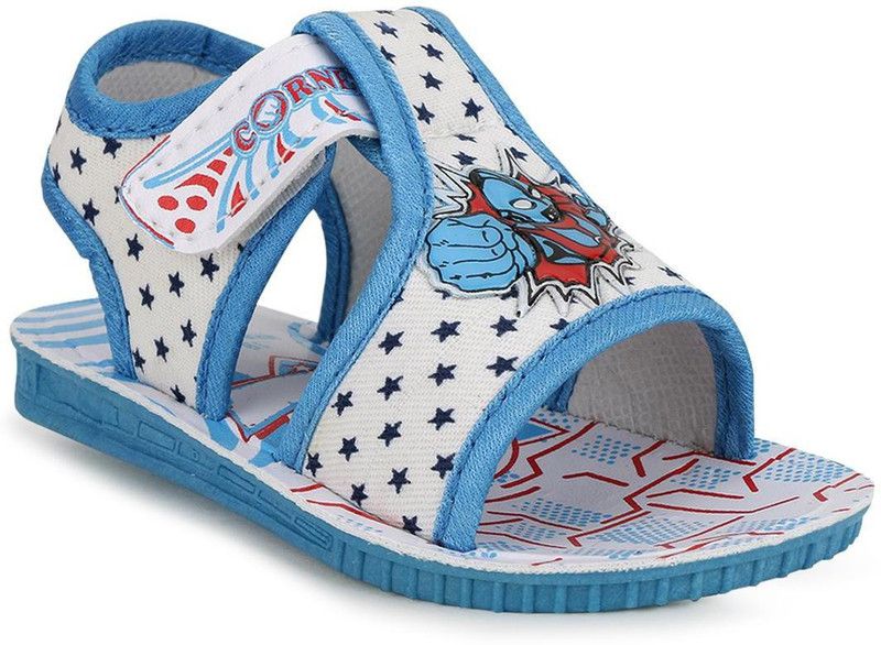 Velcro Strappy Sandals For Boys & Girls  (Light Blue)