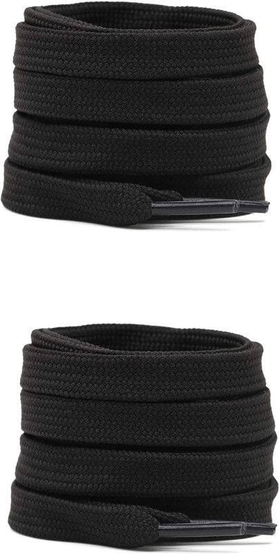 EKMA INDIA Flat shoelace Hollow Thick for Casual Shoes 120CM (BLACK Set of 2) Shoe Lace  (BLACK Set of 2)