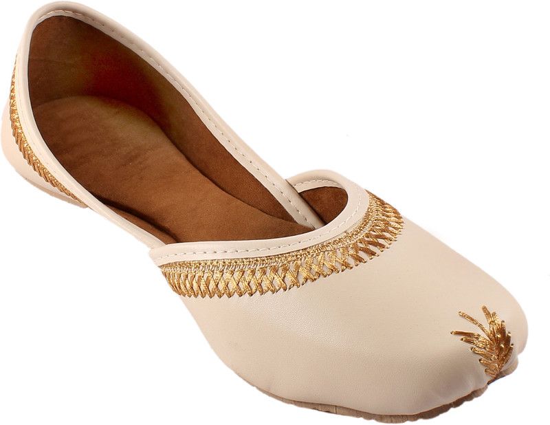 Flat juti For Women  (White)