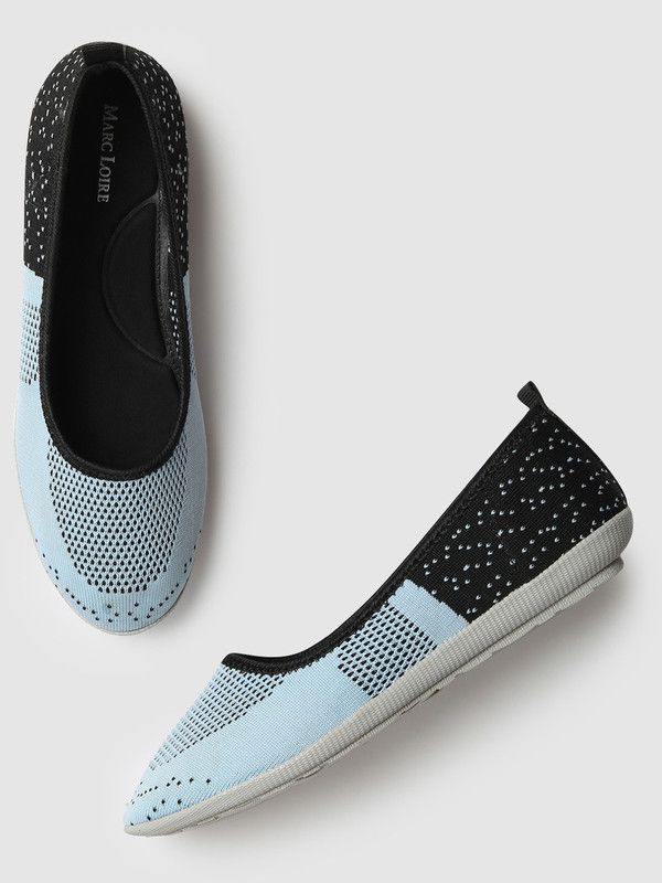 Women's Athleisure Knitted Active Wear Sky Blue Slip-On Shoes for Daily, 7 UK Bellies For Women  (Blue)