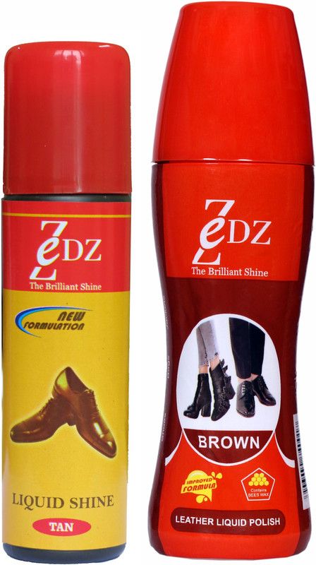Zedz Combo of Leather Liquid Polish (Brown and Tan) Leather, Synthetic Leather, Patent Leather Shoe Liquid Polish  (Brown, Tan)