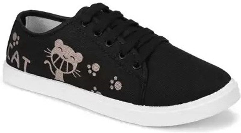 New Collection of Stylish Casual Sneakers Running Shoes For Women  (Black)