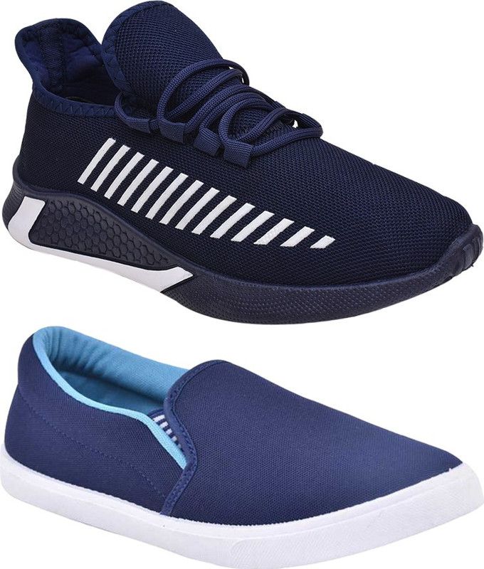 Combo Pack Of 2 Casual Running Shoes For Men  (Blue)