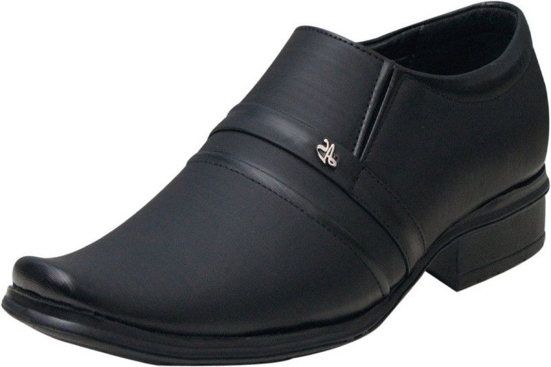 Men's Black Formal Shoes + Slip On For Men  (Black)