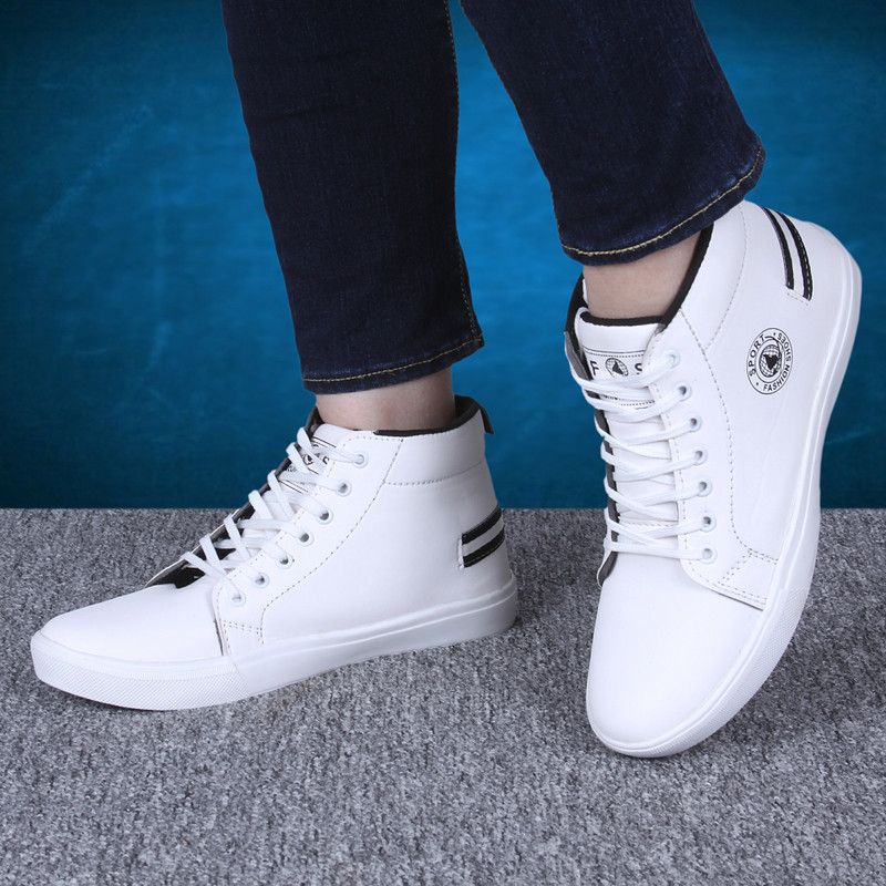 Knightriderss Men's Boots High Tops For Men  (White)