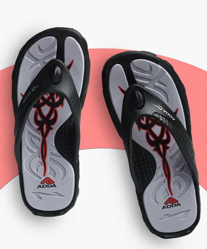 Flip Flops  (Grey, Black 10)