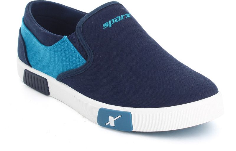 Men SM-489 Navy Blue White Slip On Sneakers For Men  (Blue)