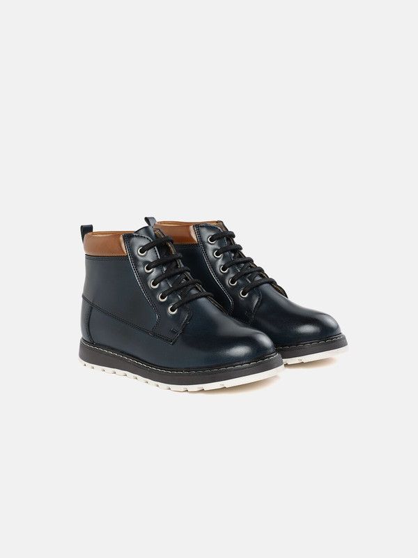 Lace Casual Boots For Boys  (Dark Blue)