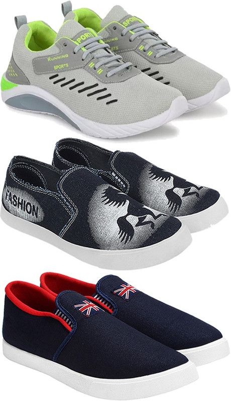 Sports Shoes For men|Latest Stylish Running Shoes For men (Pack Of 3) Running Shoes For Men  (Multicolor)