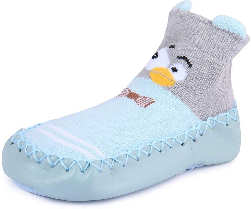 Butterthief Unisex Booties for Baby Boys & Girls, Pre-Walker Infant Booties for Newborn, Toddler, First Walkers Anti Slip Socks Cum Booties Booties  (Toe to Heel Length - 13 cm, Blue53)