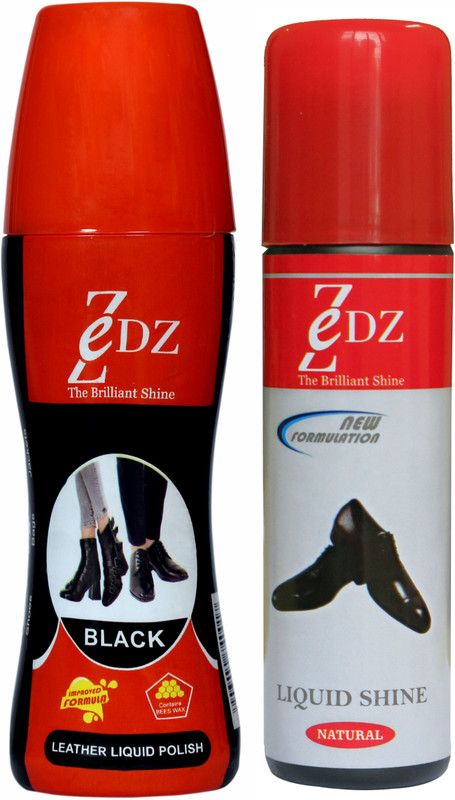 Zedz Combo of Leather Liquid Polish (Black and Natural) Leather, Synthetic Leather, Patent Leather Shoe Liquid Polish  (Black, Natural, Neutral, Multicolor)
