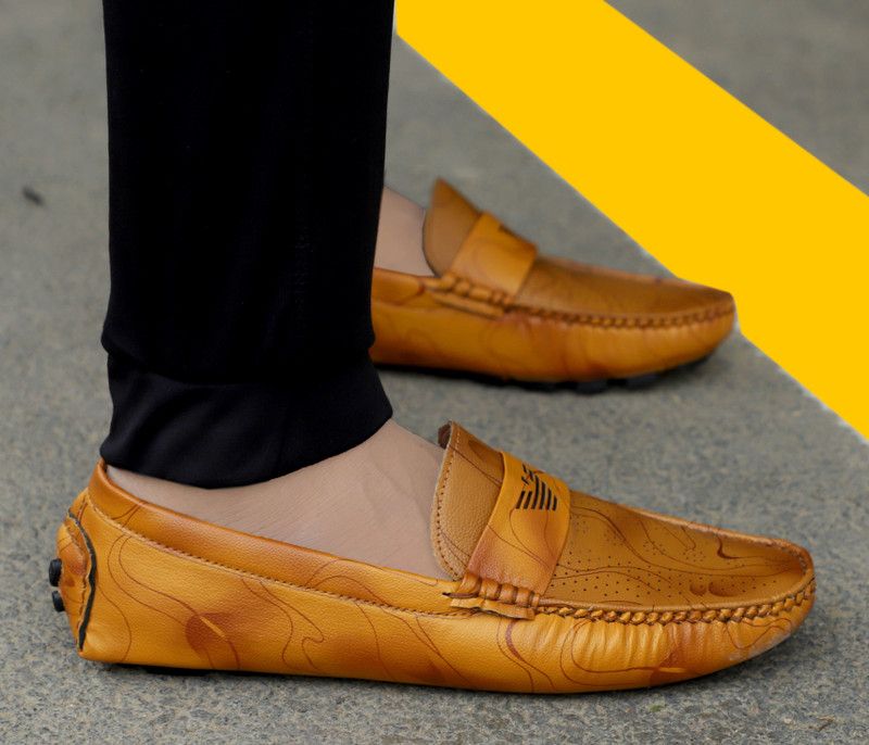 Casual Trendy Stylish Party Wear Loafers For Men's Loafers For Men  (Tan)