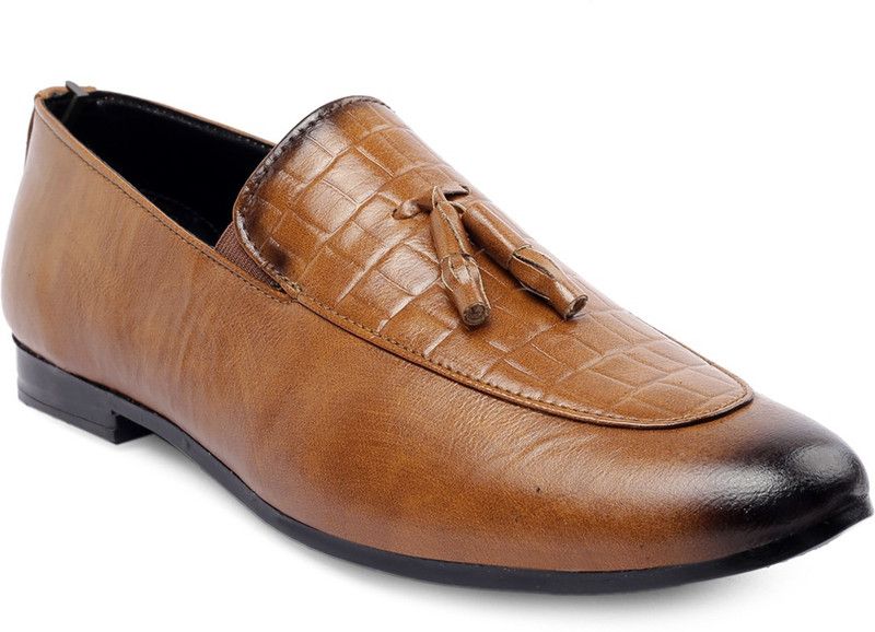 Men's Formal Mocassins Brown Slip-On Shoes Mocassin For Men  (Tan)