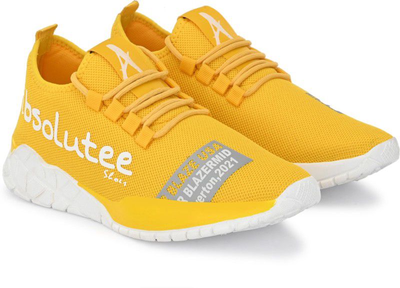 SHOES YELLOW SPORT SHOES Walking Shoes For Men  (Yellow)