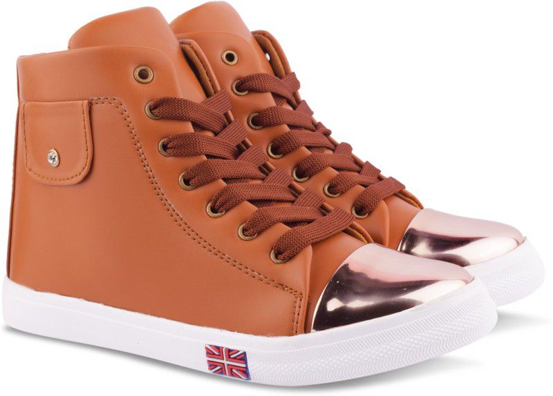 Latest Collection High Tops For Women  (Tan)