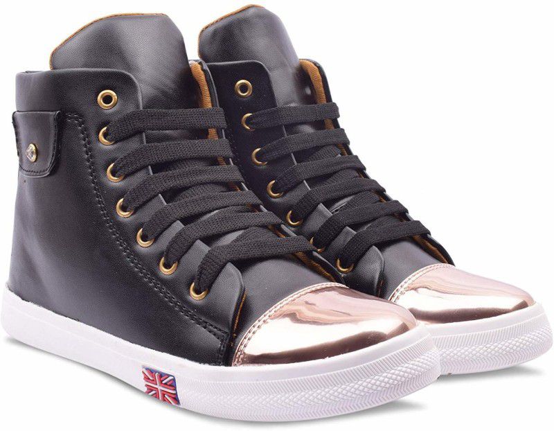 Latest Collection High Tops For Women  (Black)