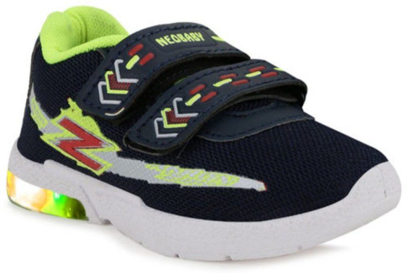 Velcro Running Shoes For Boys & Girls  (Blue)