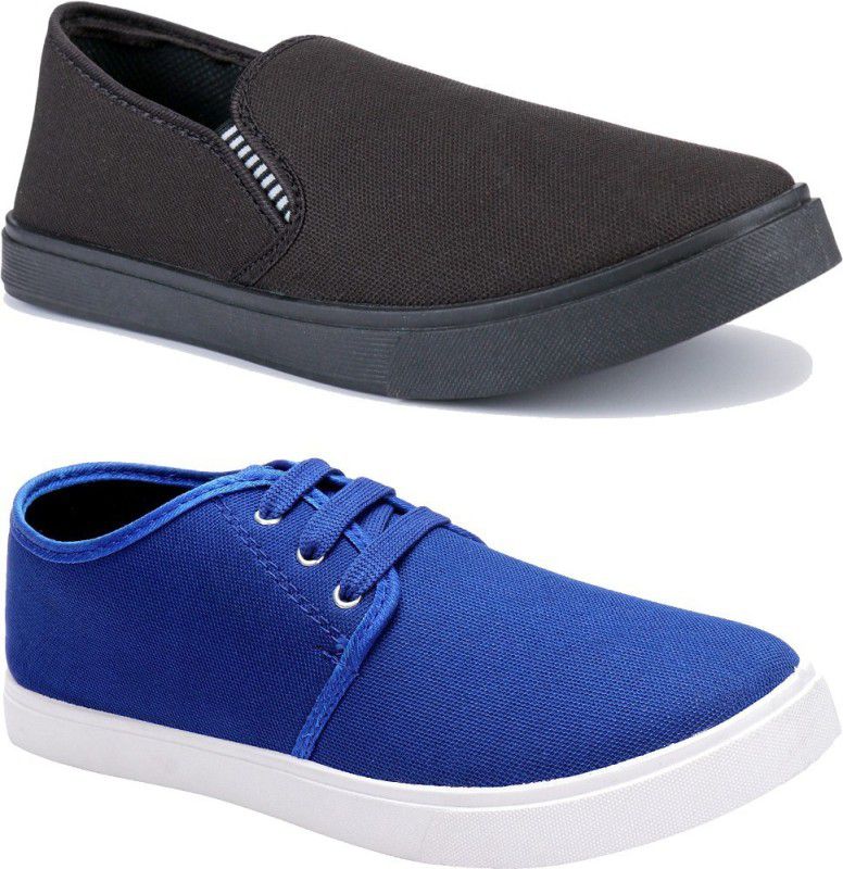 Loafers For Men  (Grey, Blue)