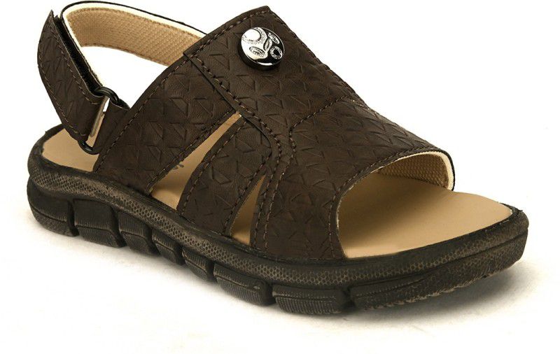 Velcro Strappy Sandals For Boys & Girls  (Brown)
