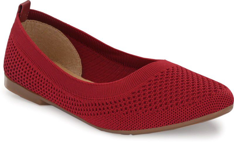 Beautifully Designed Knitted Beehive Textured Fabric|Volcanic Red| Bellies For Women  (Red)