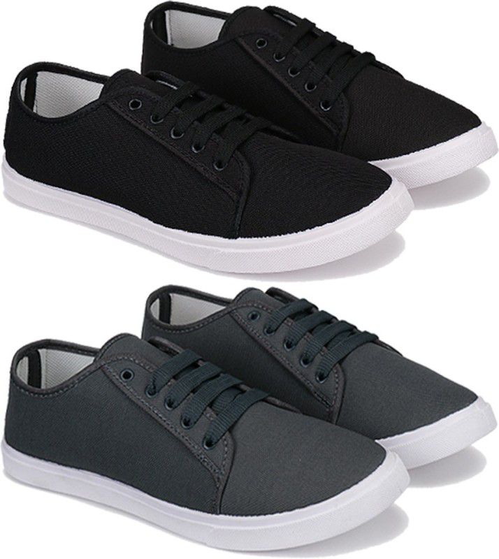 Sneakers For Men  (Black, Grey)