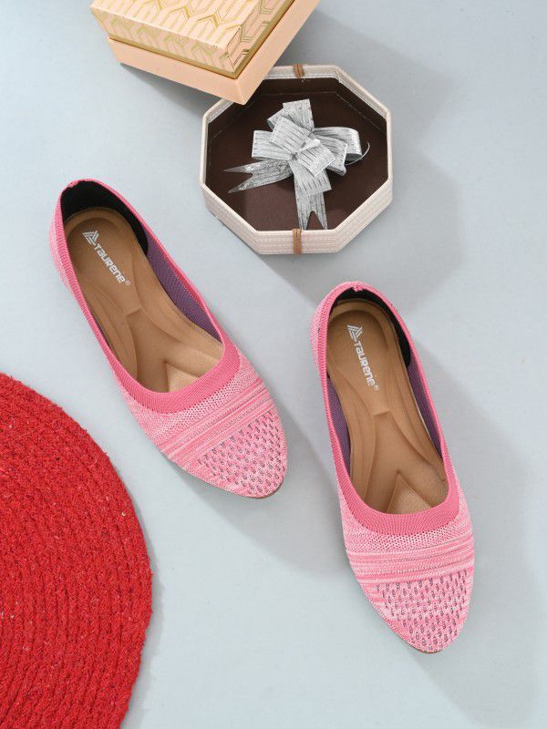 Beautifully Designed Knitted MonkToe Textured Fabric| Bellies For Women  (Pink)