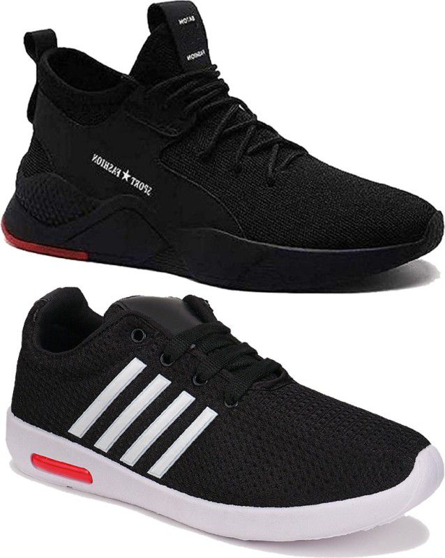 Sneakers For Men  (Black, White)