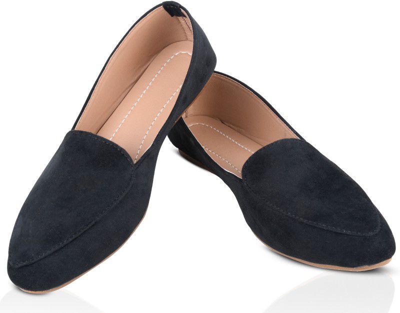 Velvet Designer Loafers For Women  (Black)