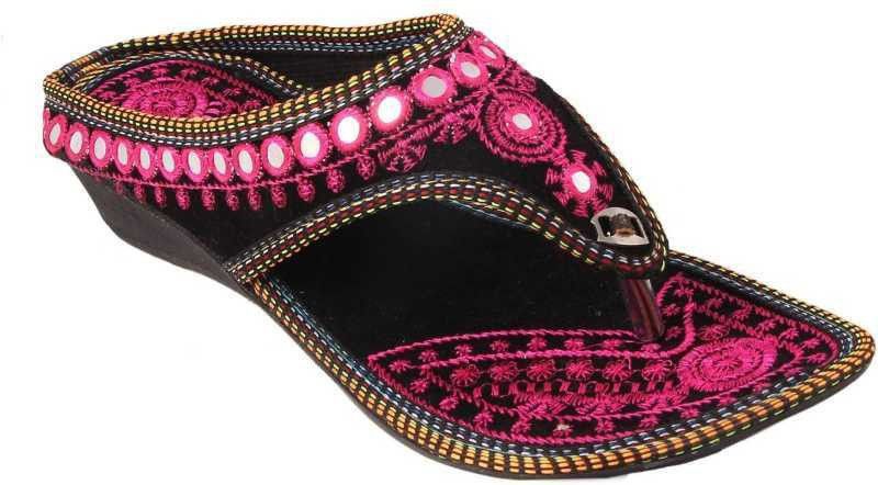 Women Pink, Black Casual Sandal