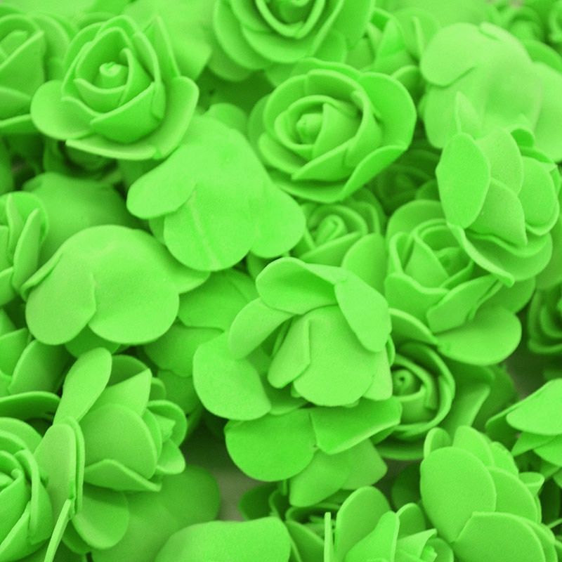 50pcs/lot 3cm PE Foam Roses Artificial Flowers Heads for Home Wedding Party DIY Wreath Decorative Flower Bear Fake Rose Flower