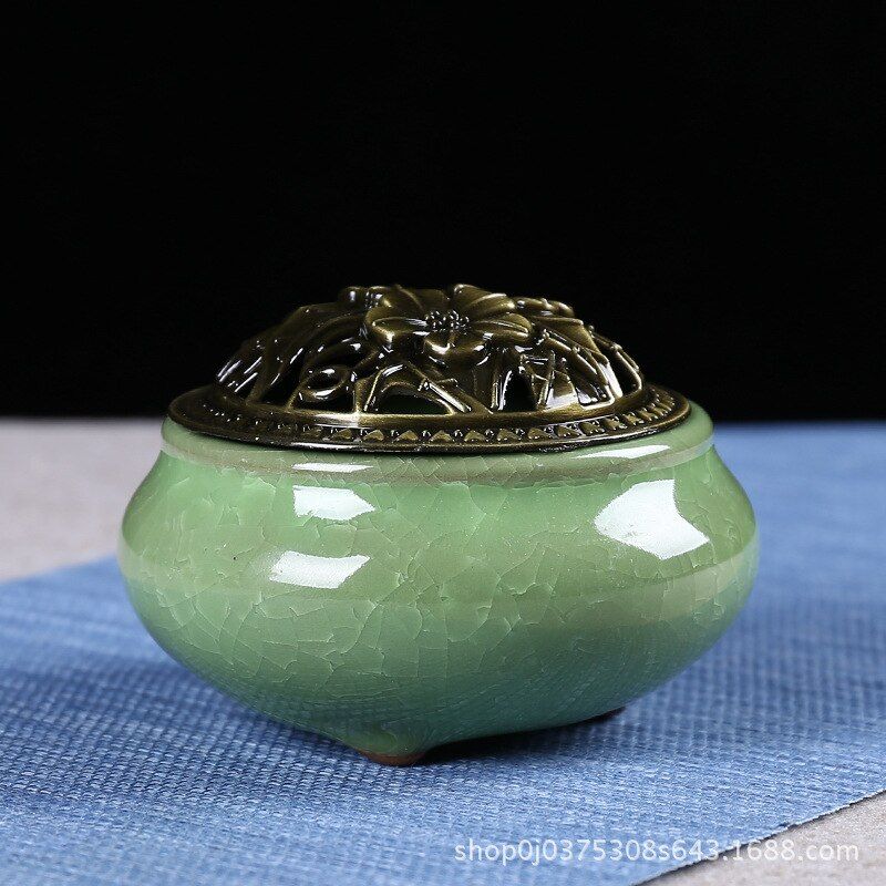Incense-n-Wish Ice Crack Porcelain Incense Burner SET Zen Buddhist Aroma Stove Home Yoga Decorative Air Purifier Dropshipping