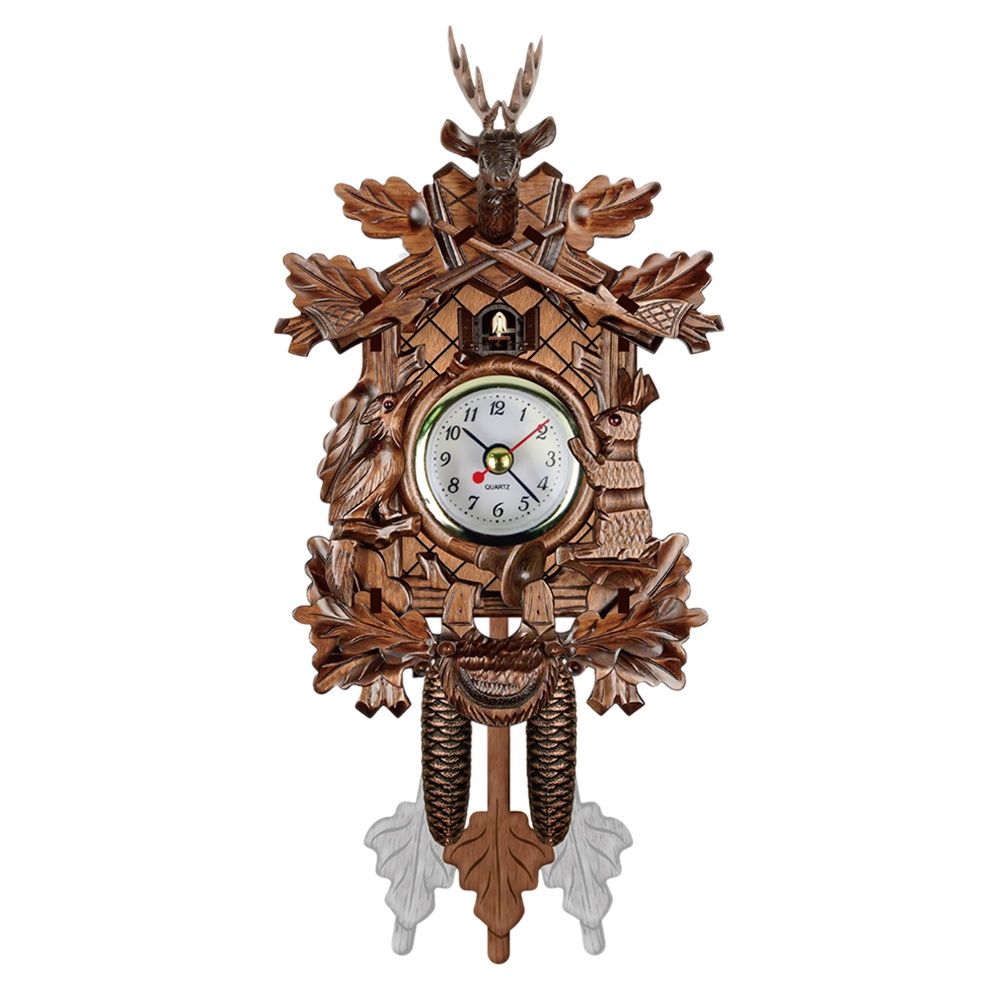 Wall Clock Bird Wood Hanging Decorations for Home Cafe Restaurant Art Vintage Chic Swing Living Room Style 4